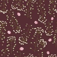 ladybug and cute flowers seamless pattern