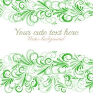 greeting card with watercolor floral ornament