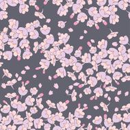 Vector seamless pattern with sakura branch