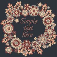 Cute retro flowers arranged in a shape of the wreath N2
