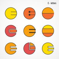 Creative E letters icon abstract design vector template N2