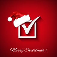 Vector agreement symbols with christmas hat on red background EPS