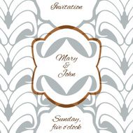 Invitation wedding or greeting card template Elegant frame and pattern