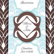 Invitation wedding or greeting card template Elegant frame and pattern N2