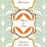 Invitation wedding or greeting card template Elegant frame and pattern N3