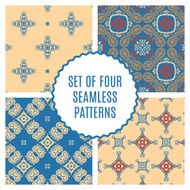 Vector set of four seamless vintage patterns
