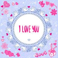 Romantic greeting card Vector illustration
