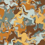 Multi-colored monkeys seamless background N2