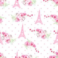 Cute Paris inspired print Seamless vector pattern
