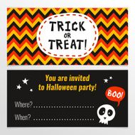 Bright Halloween party invitation design template horizontal