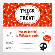 Bright Halloween party invitation design template horizontal N2