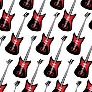 Guitar seamless pattern Electric guitar repeating background