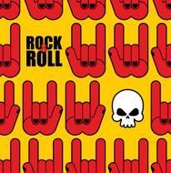 Rock and roll seamless pattern