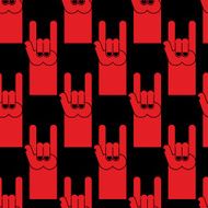 Rock hand sign red seamless pattern