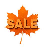 Red Maple Leaf with the SALE Vector illustration