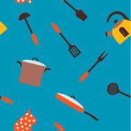 Seamless pattern with restaurant and kitchen utensils N4