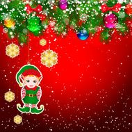 Christmas background with tree branches decorated N4