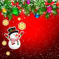 Christmas background with tree branches decorated N6