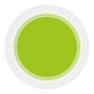 White green round openwork napkin on white background