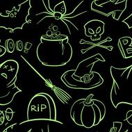 Halloween vector seamless pattern N2