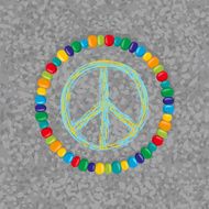 Peace Sign and beads circle (vector illustration)