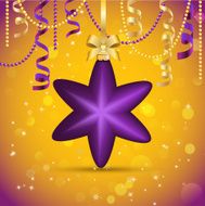 New Year greeting card Christmas Ball with bow and ribbon N3