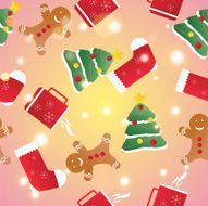 New year seamless pattern Endless Christmas template N4
