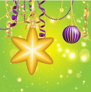 New Year greeting card Christmas Ball with bow and ribbon N5