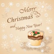christmas card with cupcake N2