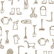 Seamless garden tools background