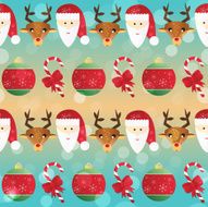 Christmas pattern Seamless texture with Santa and reindeer N2