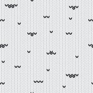 Knitted seamless pattern in black and white colors&ndash; Illustration