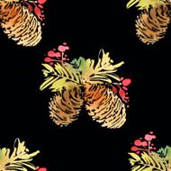 Seamless Christmas pattern Watercolor N17