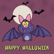Happy Vampire Bat With Background