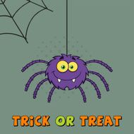 Funny Halloween Spider With Background And Text