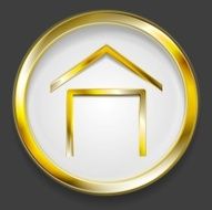 Concept golden house symbol logo