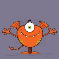 One Eyed Monster With Open Arms And Background