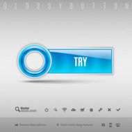 Blue Plastic Button N32