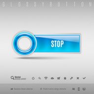 Blue Plastic Button N33