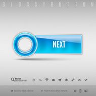 Blue Plastic Button N44