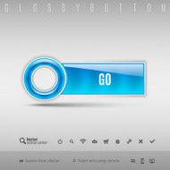 Blue Plastic Button N45