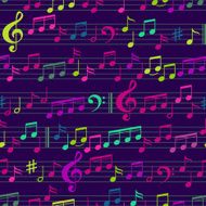 music seamless pattern N17