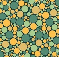 warm and cold colors green orange Colorful circles of different