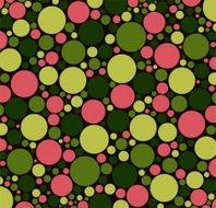dark cold colors green ping Colorful circles of different sizes