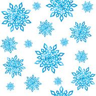 Seamless pattern with watercolor snowflakes