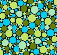 cold colors green olive teal Colorful circles of different size