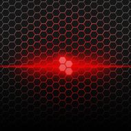 Red pattern with hexagons N2