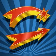 Shining retro banner with star and arrow Vector