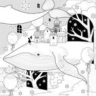 fantastic whale coloring page N2