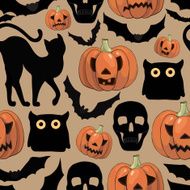 cartoon Halloween seamless pattern